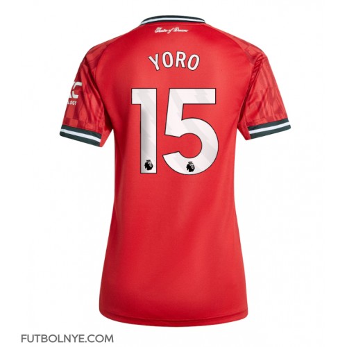 Camiseta Manchester United Leny Yoro #15 Primera Equipación para mujer 2025-26 manga corta